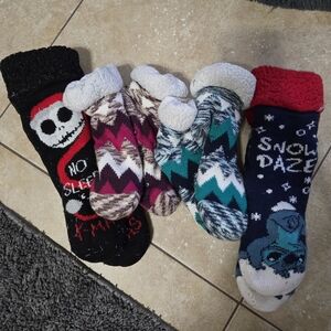 Cozy Winter Socks Set - Black, Red, Pink, and Teal